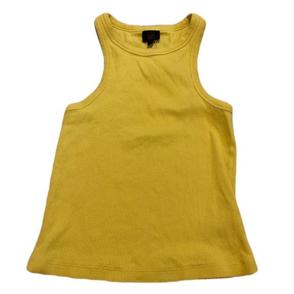 No Boundaries Yellow Ribbed Tank Top - Size Small - Picture 1 of 6